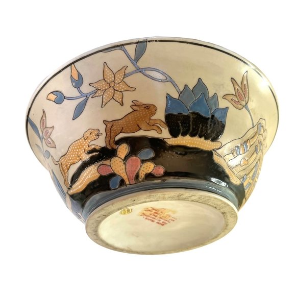 Vintage China Trader Bowl Hand Painted Enamel 9.75" x 3.75" - Picture 7 of 9